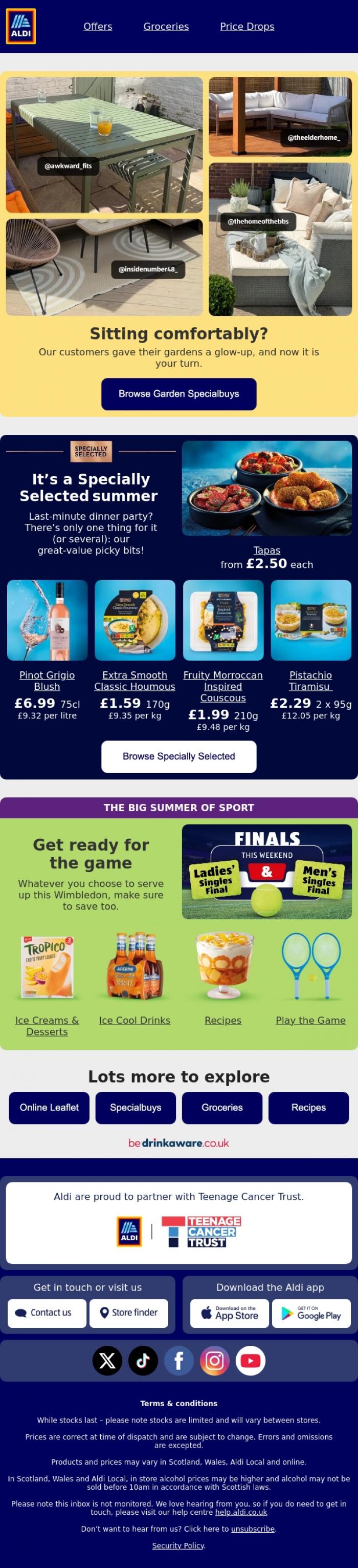 Email Design Inspiration from ALDI UK, Garden need an upgrade?🌱