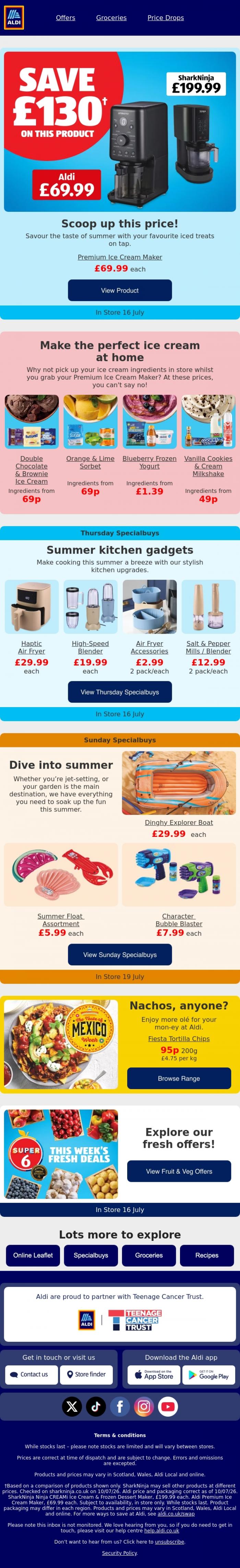 Email Design Inspiration from ALDI UK, Savings inside&nbsp;✉☀️