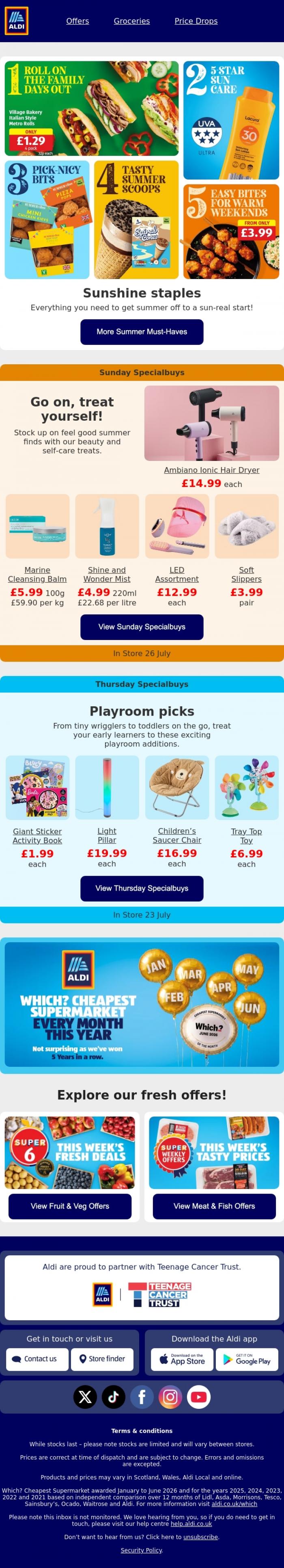 Email Design Inspiration from ALDI UK, New Specialbuys just landed!
