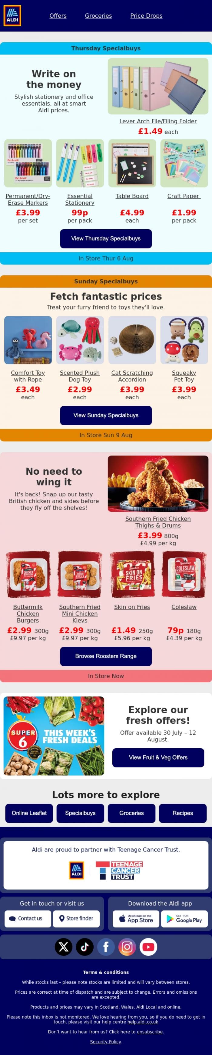 Email Design Inspiration from ALDI UK, Amazing August arrivals! 🤩