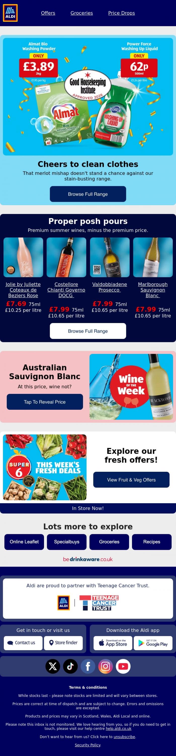 Email Design Inspiration from ALDI UK, Warning: seriously big savings inside 🚨👀
