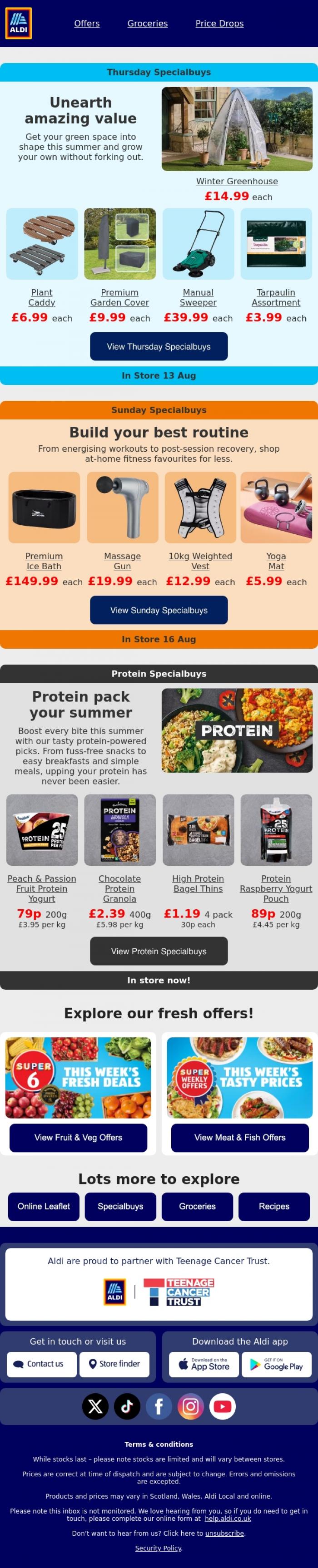Email Design Inspiration from ALDI UK, Be quick! New Specialbuys are here