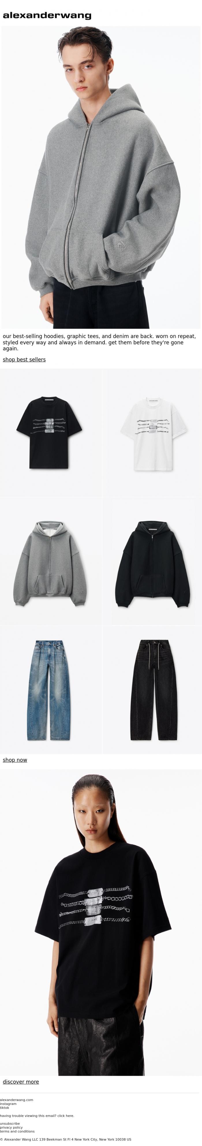 Email Design Inspiration from alexanderwang, best sellers you keep coming back to.