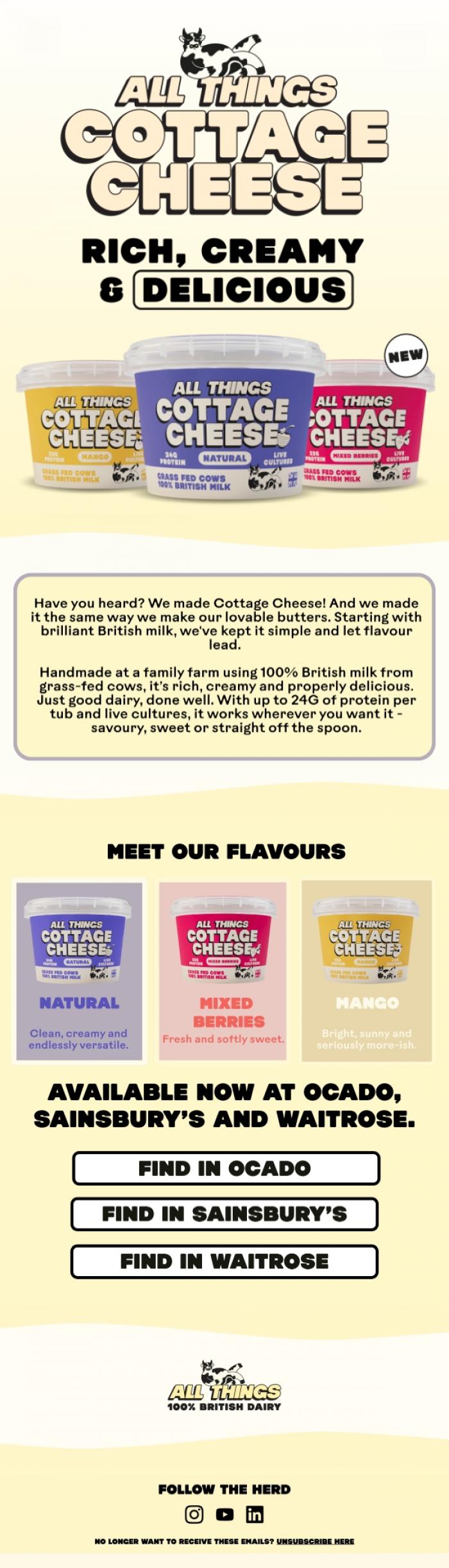 Email Design Inspiration from All Things Butter, We made Cottage Cheese 🥄