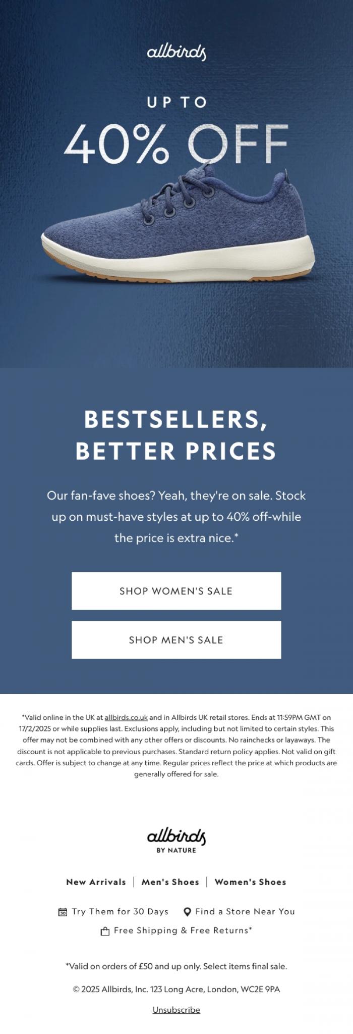 Email Design Inspiration from Allbirds, Winter Sale Is Here 💰
