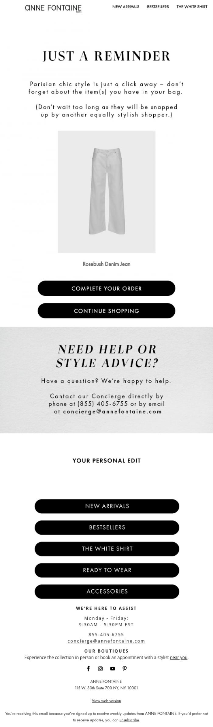 Email Design Inspiration from Anne Fontaine Paris, We Like Your Style...