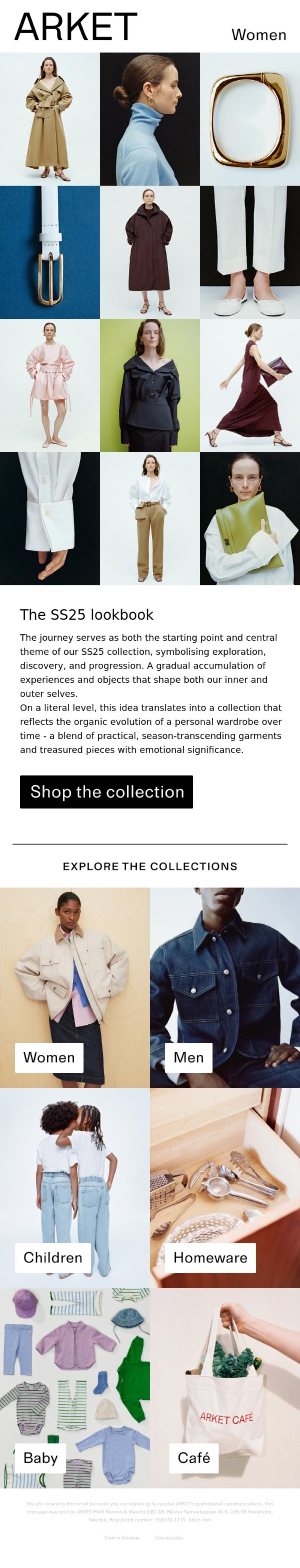 Email Design Inspiration from ARKET, Introducing the SS25 lookbook