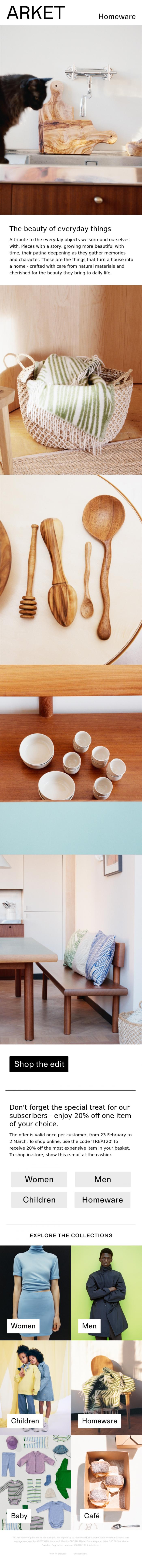 Email Design Inspiration from ARKET, The beauty of everyday things