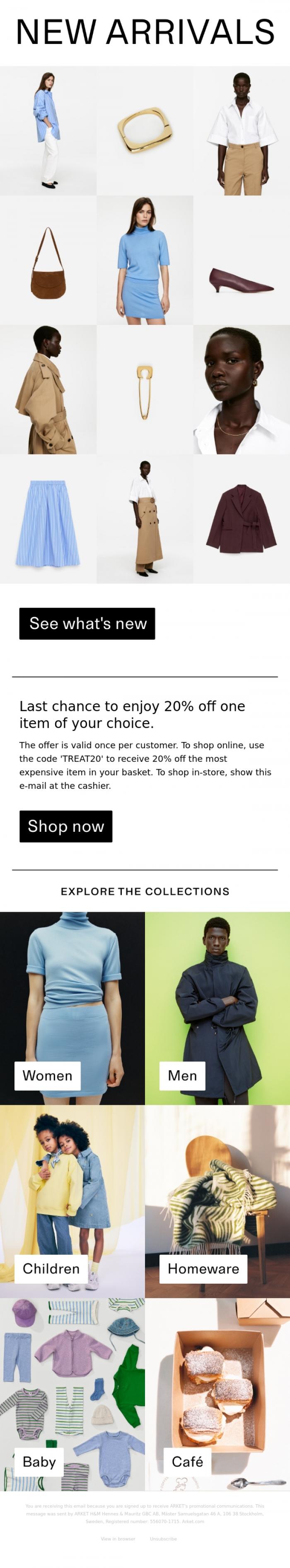 Email Design Inspiration from ARKET, New arrivals