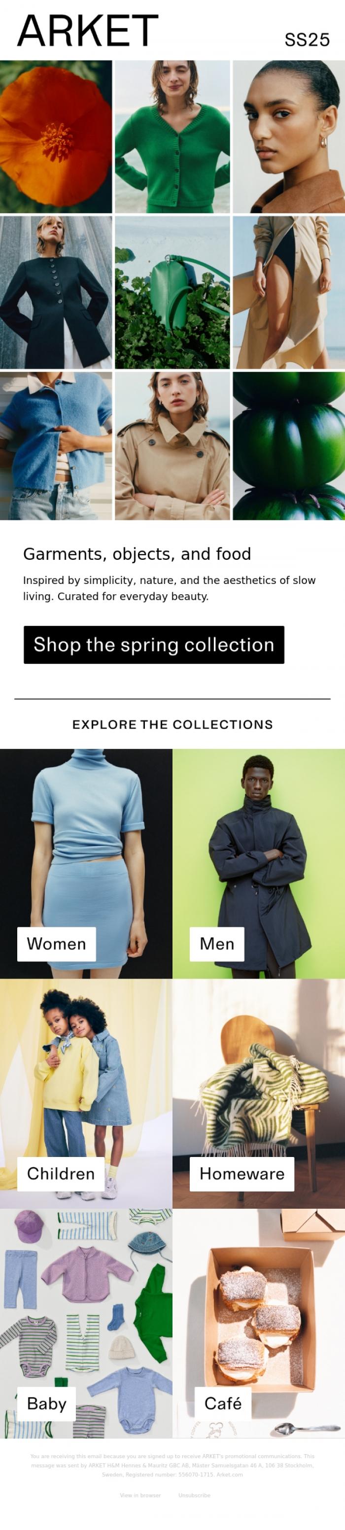 Email Design Inspiration from ARKET, SS25 campaign: The simplicity of everyday beauty