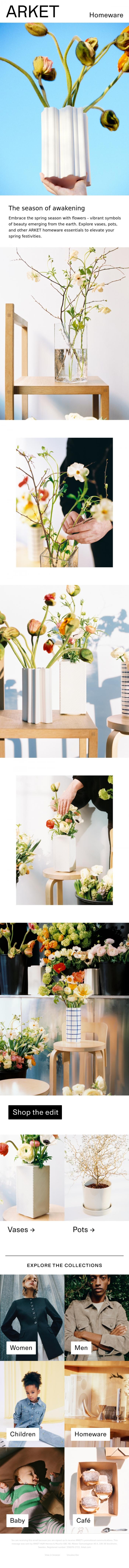 Email Design Inspiration from ARKET, The season of awakening