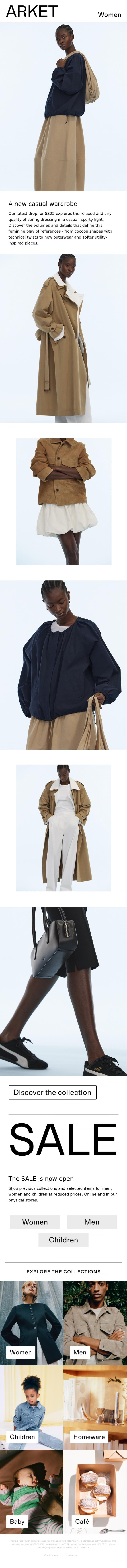 Email Design Inspiration from ARKET, A new casual wardrobe