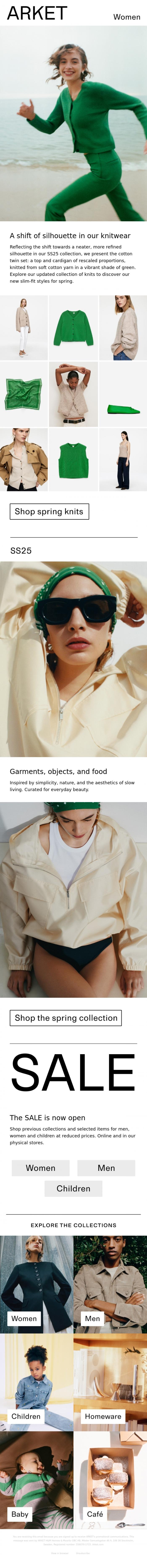 Email Design Inspiration from ARKET, The cotton twin-set