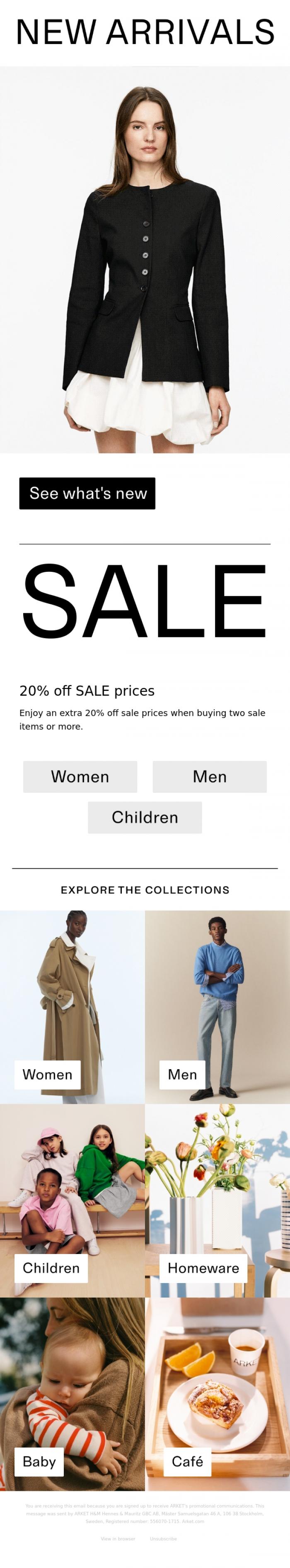 Email Design Inspiration from ARKET, New in womenswear