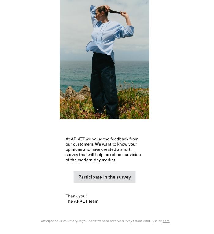 Email Design Inspiration from ARKET, Final Reminder - The ARKET Survey