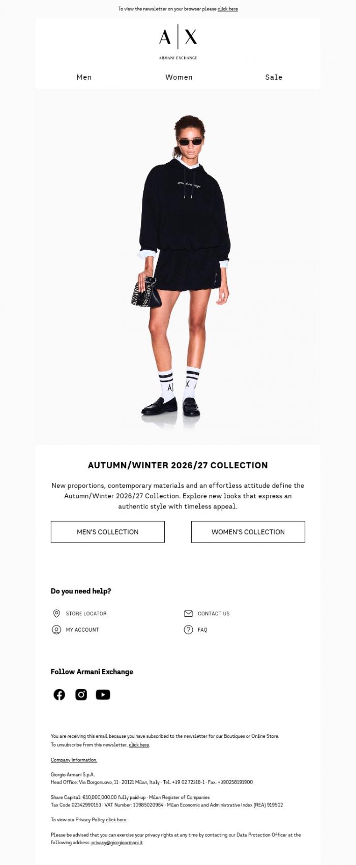 Email Design Inspiration from Armani Exchange, The new collection has arrived