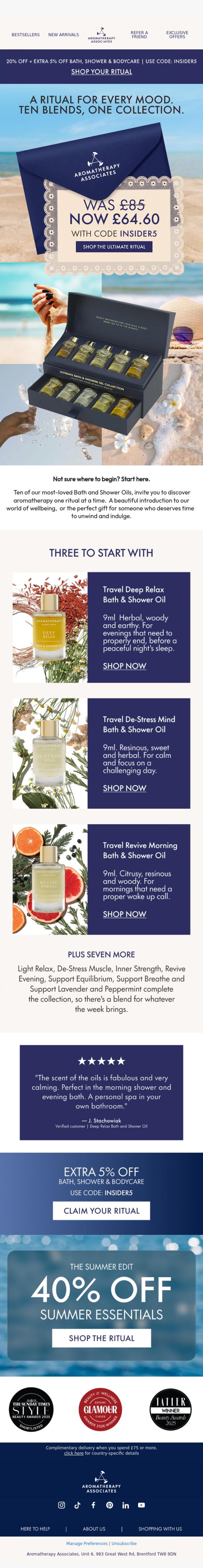 Email Design Inspiration from Aromatherapy Associates, What's your mood today? ✨