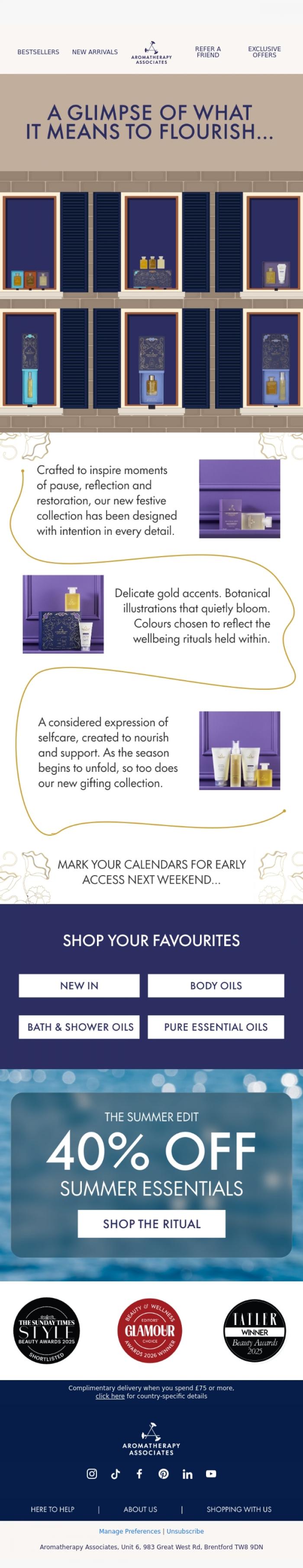 Email Design Inspiration from Aromatherapy Associates, Psst.. An exclusive first look, just for you ✨