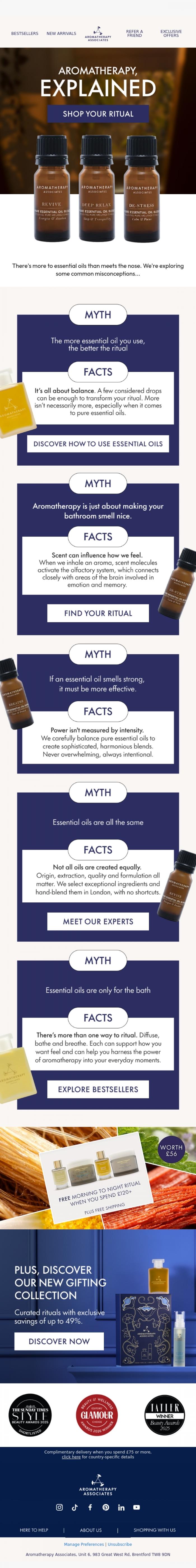 Email Design Inspiration from Aromatherapy Associates, How much do you really know about essential oils?