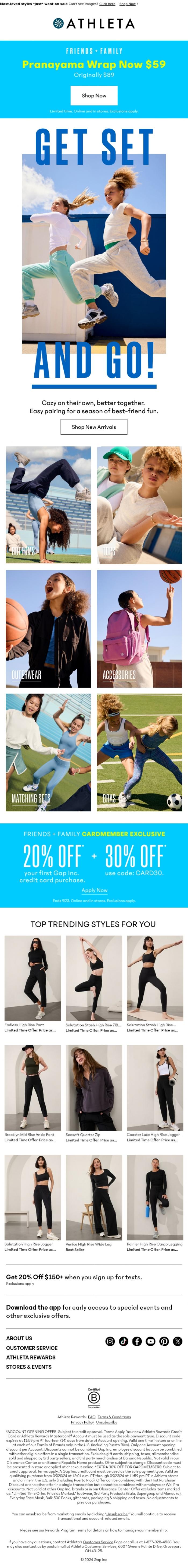 Email Design Inspiration from Athleta, Athleta Girl: NEW FOR FALL 🍂