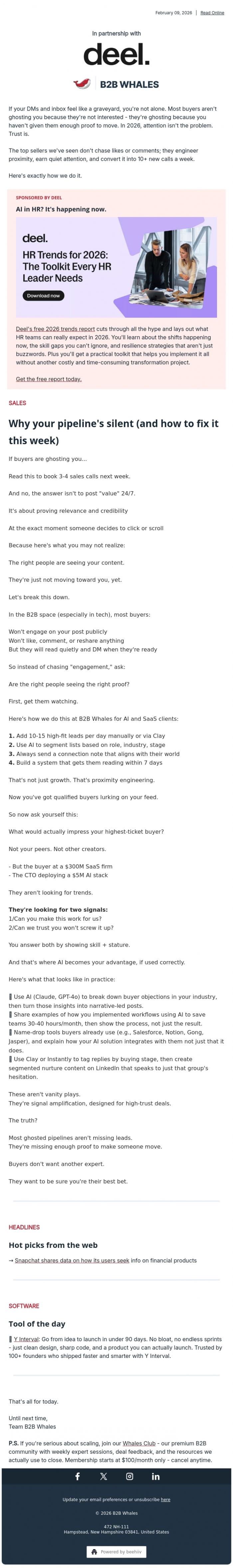 Email Design Inspiration from B2B Whales, If buyers are ghosting you