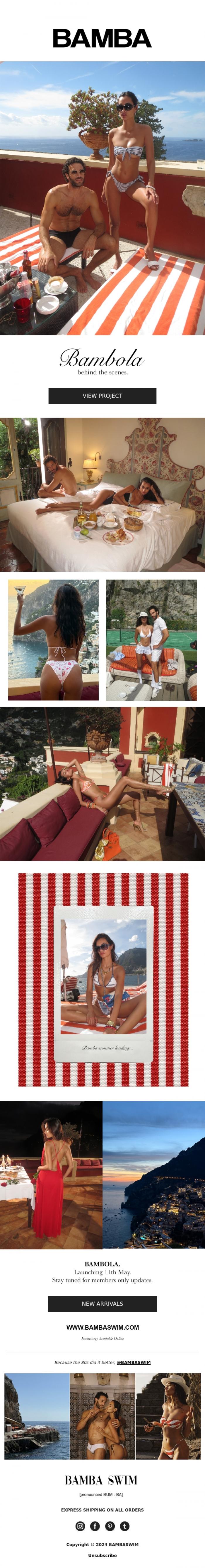 Email Design Inspiration from BAMBA SWIM, SOMETHING NEW IS COMING