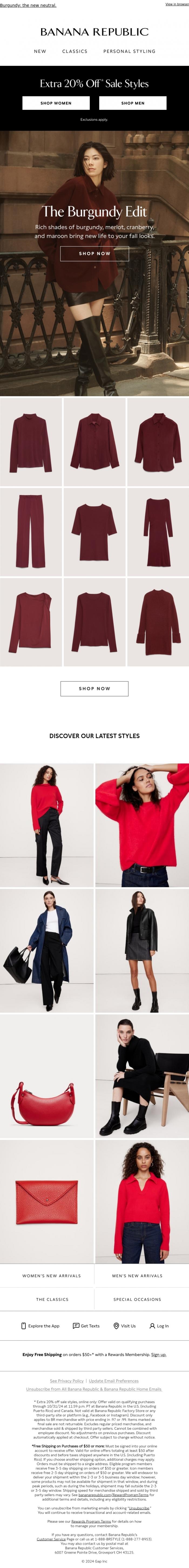 Email Design Inspiration from Banana Republic, Final call for something extra