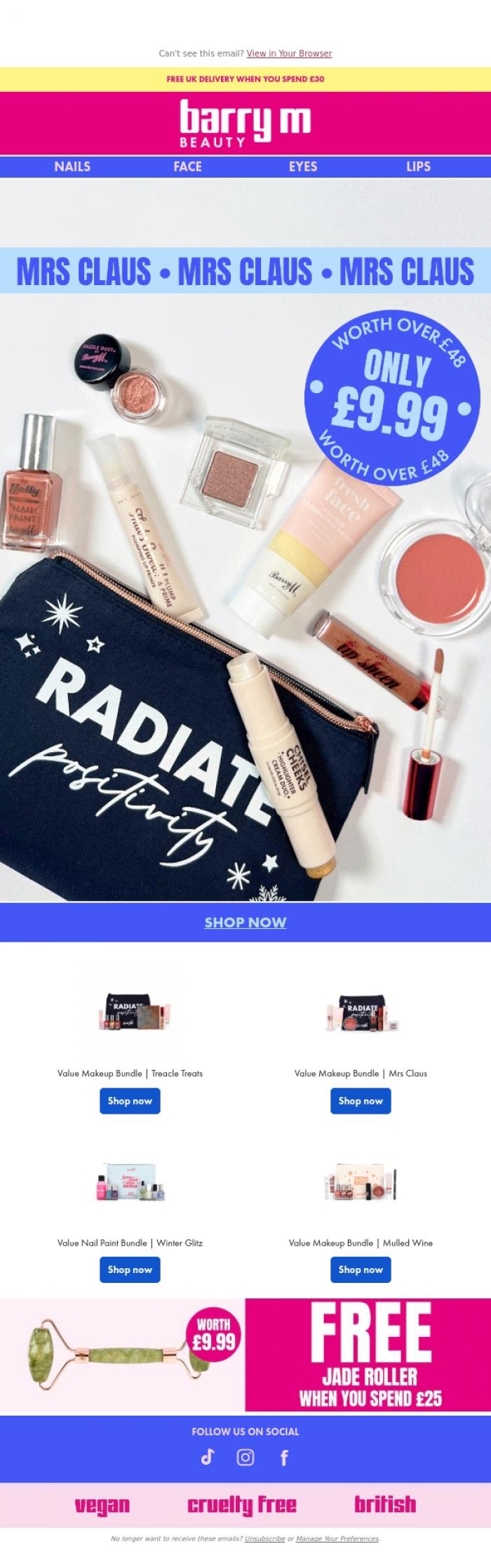 Email Design Inspiration from Barry M, BIGGEST Ever Bundle Deal! ✨❄️