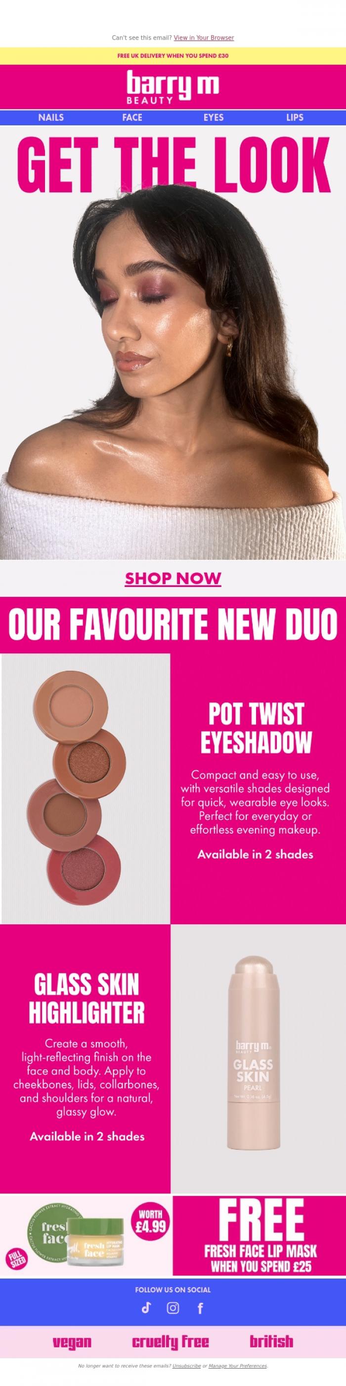 Email Design Inspiration from Barry M, Get The Look: Pot Twist + Glass Skin ✨