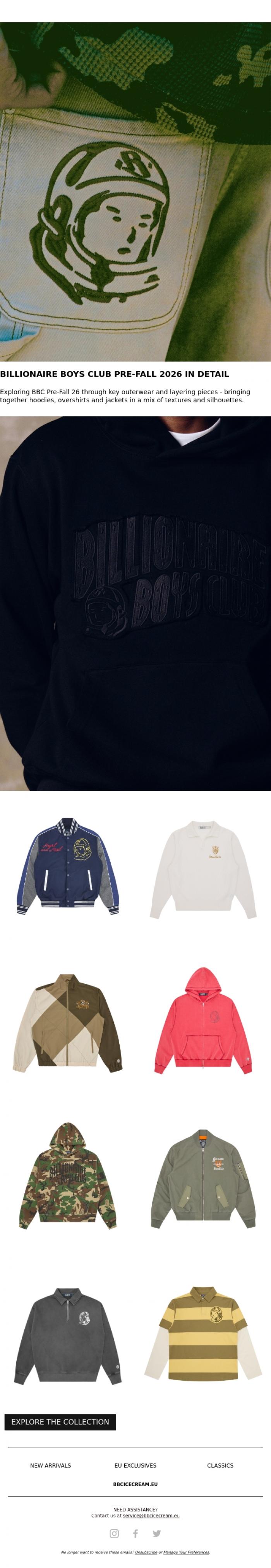 Email Design Inspiration from BBC ICECREAM EU, In Detail: BBC Pre-Fall 2026