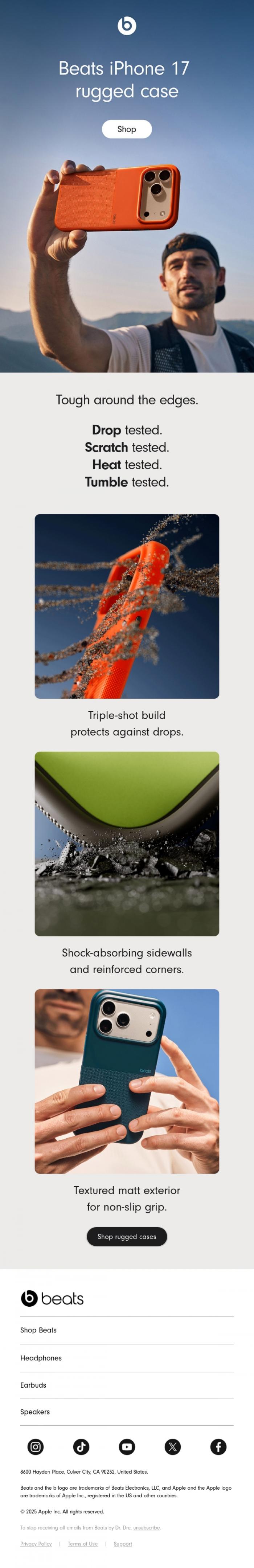 Email Design Inspiration from Beats by Dre, Built for action.