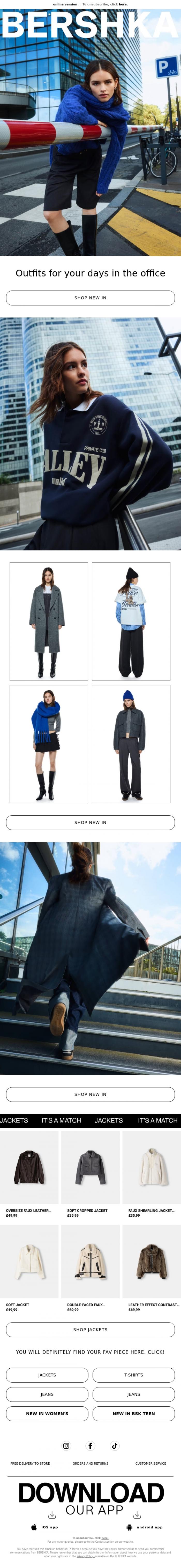 Email Design Inspiration from BERSHKA, Seriously groundbreaking😎Work with attitude