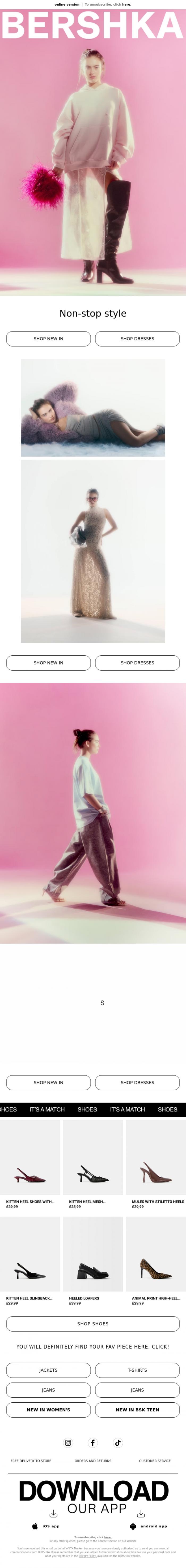 Email Design Inspiration from BERSHKA, BERSHKA Series🪩A collection to celebrate