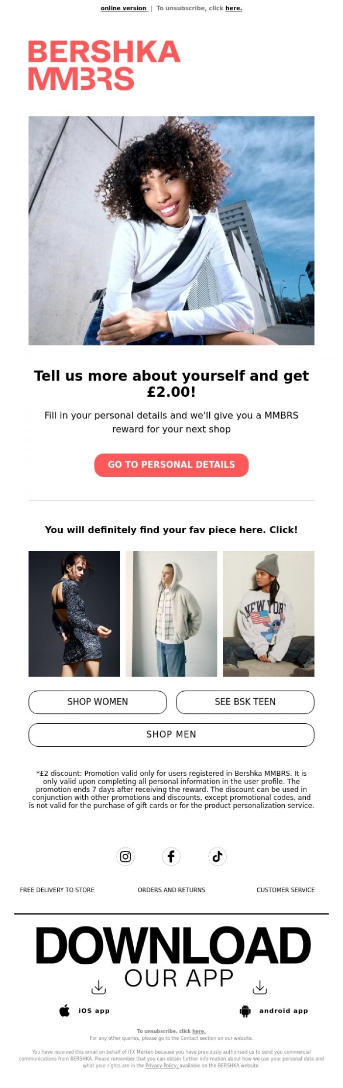 Email Design Inspiration from BERSHKA, Get MMBRS Balance in 2 mins 💸