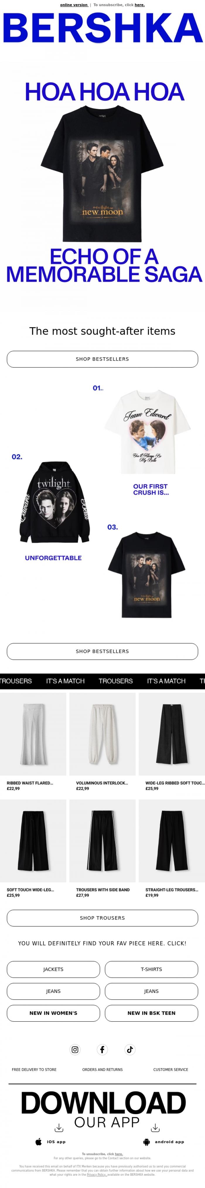 Email Design Inspiration from BERSHKA, Twilight top 3 🦇💕 Viral on socials