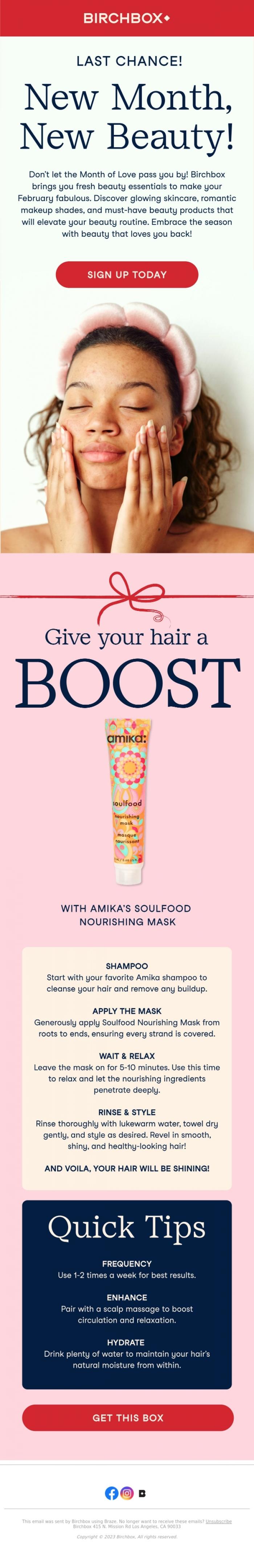 Email Design Inspiration from Birchbox, Discover Fabulous Hair ✨