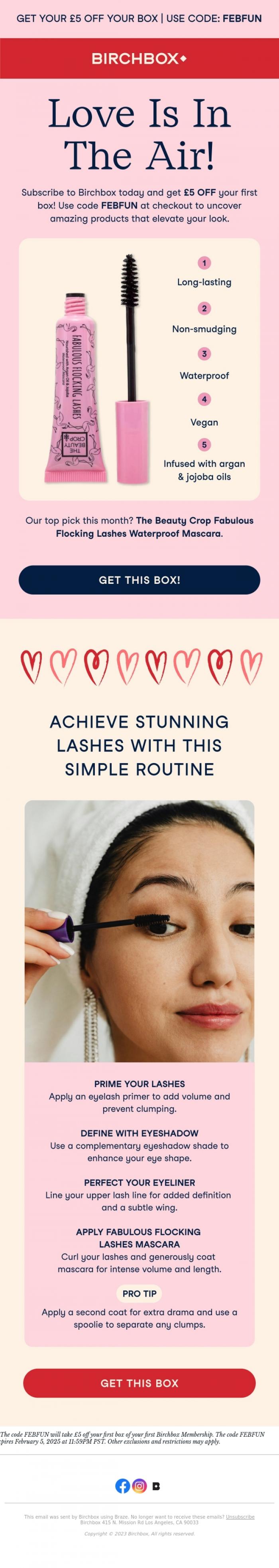 Email Design Inspiration from Birchbox, Get &pound;5 Off Your Box 🤩