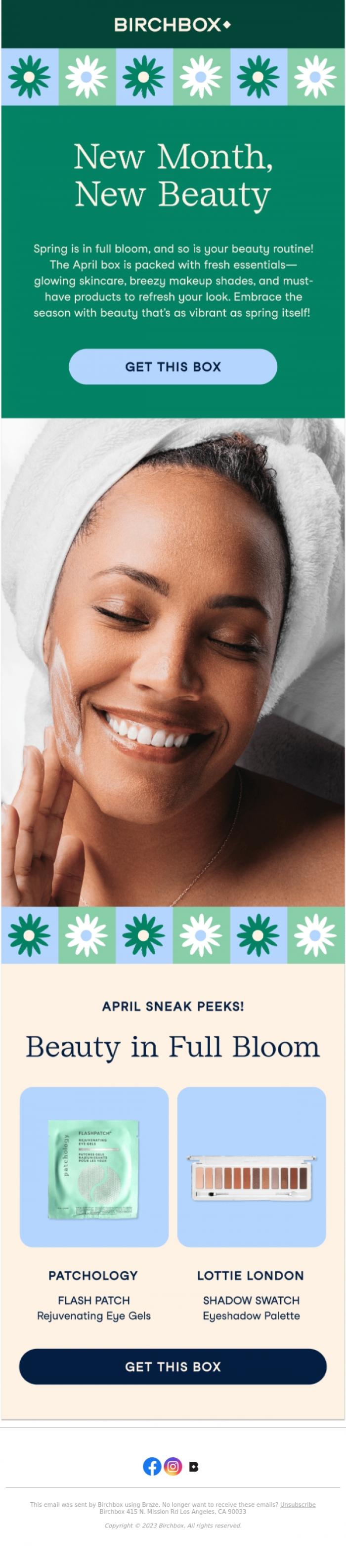 Email Design Inspiration from Birchbox, 💚 Freshen Up Your Routine: The April Beauty Box is Here