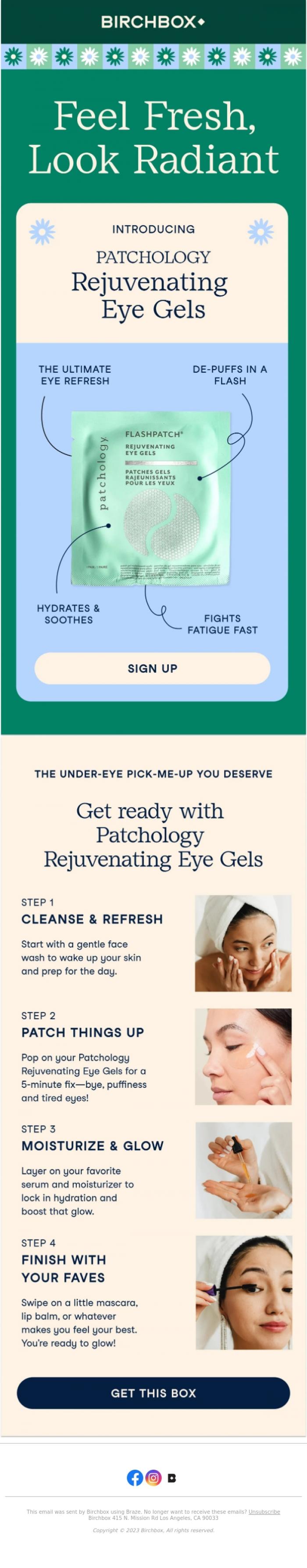 Email Design Inspiration from Birchbox, Puffy eyes? Not today! Check this out.