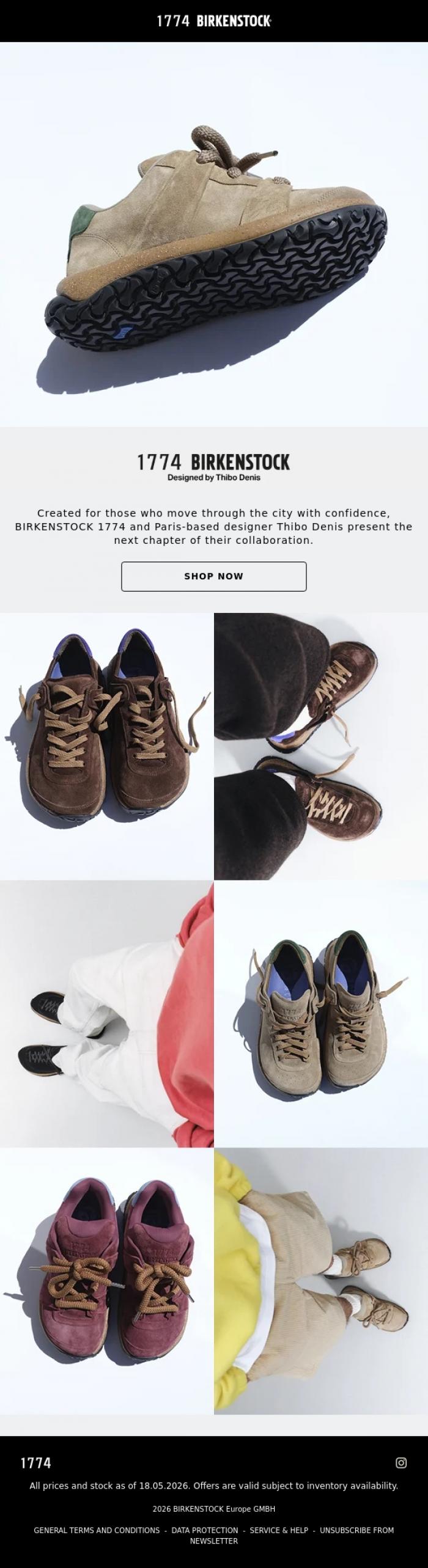 Email Design Inspiration from BIRKENSTOCK 1774, The New Era of Sneakers by BIRKENSTOCK 1774 & Thibo Denis