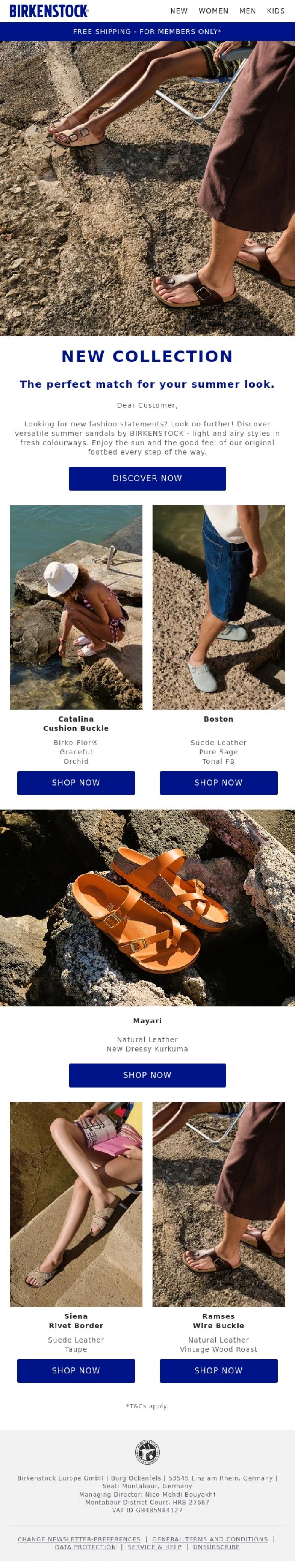 Email Design Inspiration from BIRKENSTOCK, Feels like summer.