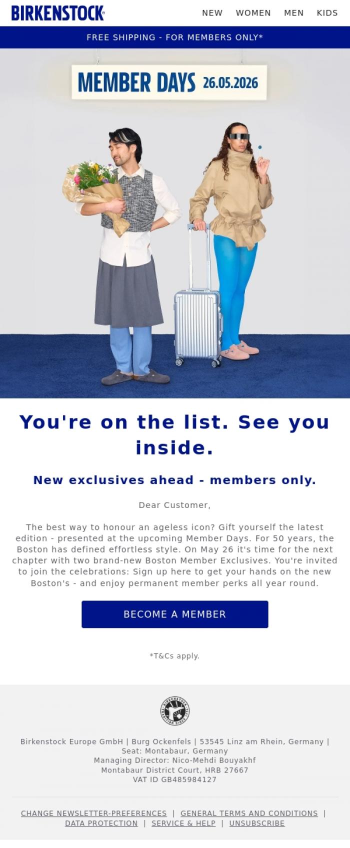 Email Design Inspiration from BIRKENSTOCK, Get ready: New Boston exclusives ahead.