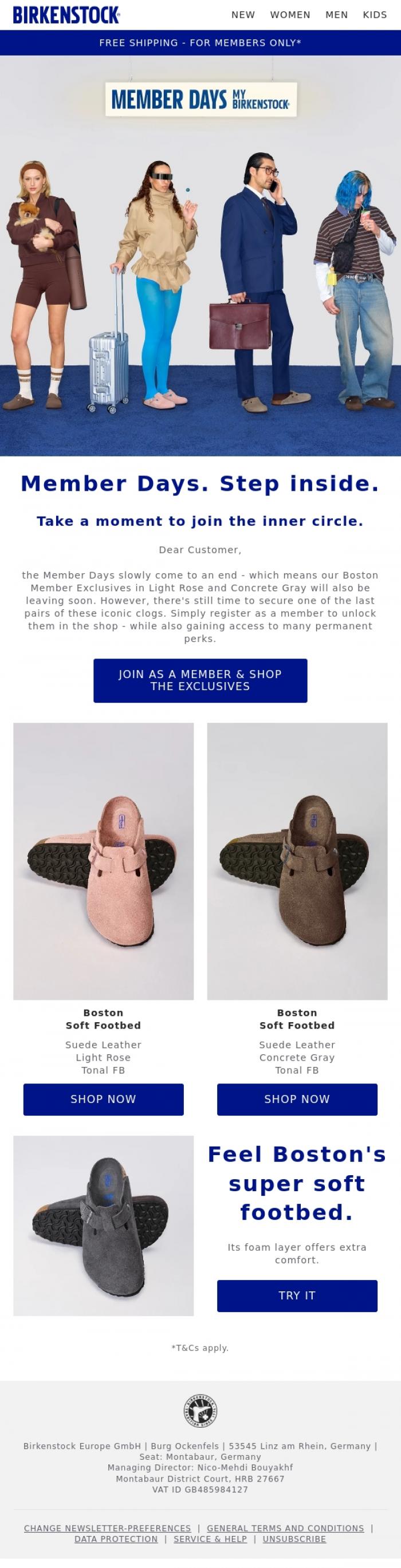 Email Design Inspiration from BIRKENSTOCK, Still time to join: Celebrate Boston.