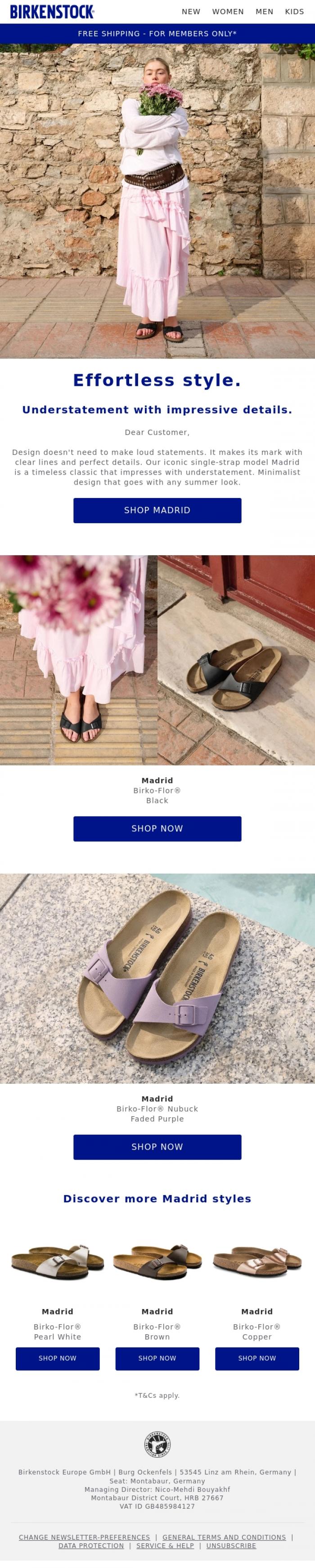 Email Design Inspiration from BIRKENSTOCK, Madrid - always a good choice.