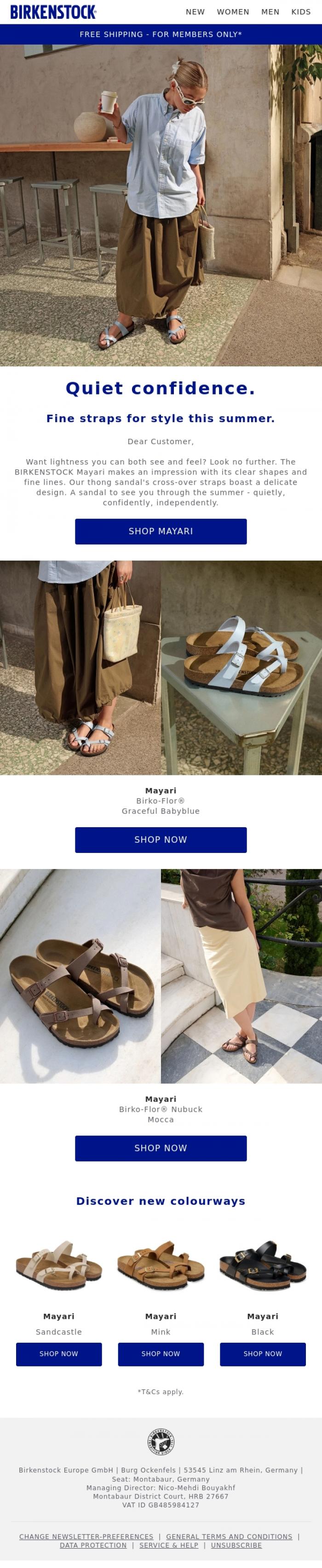 Email Design Inspiration from BIRKENSTOCK, Familiar with Mayari?