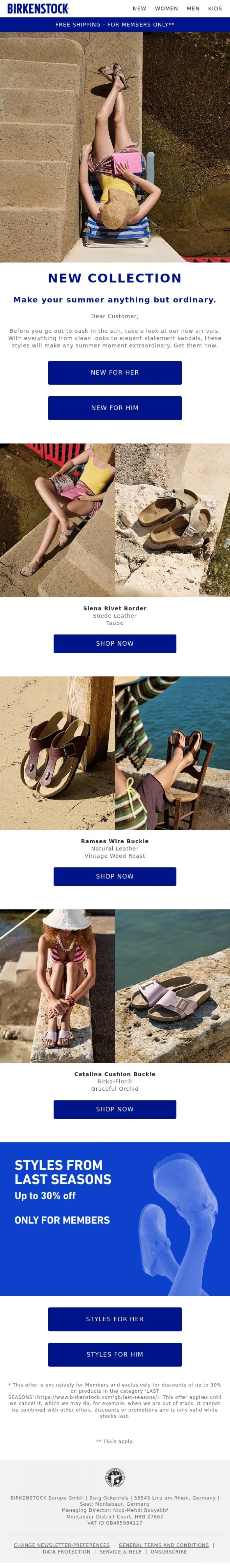 Email Design Inspiration from BIRKENSTOCK, Summer at last: time to switch to sandals.