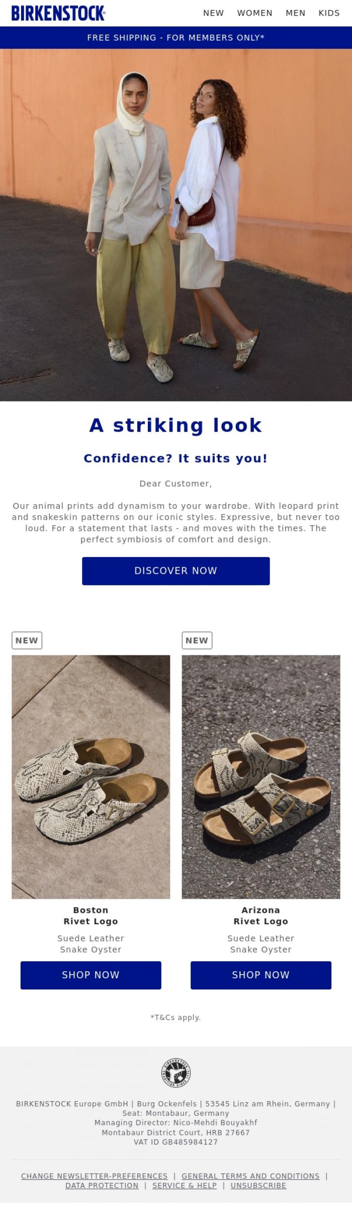 Email Design Inspiration from BIRKENSTOCK, Design meets instinct: leopard & snake
