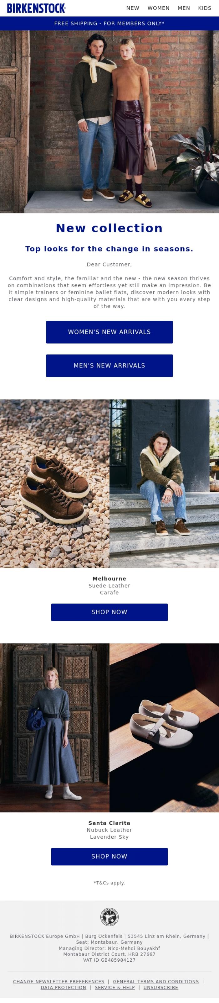 Email Design Inspiration from BIRKENSTOCK, Our new collection has arrived.