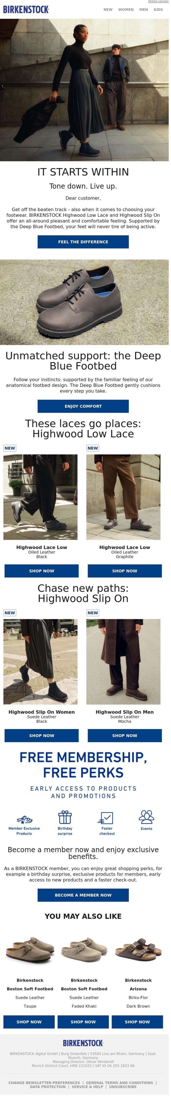 Email Design Inspiration from BIRKENSTOCK News, Birkenstock only makes sandals? Think again.