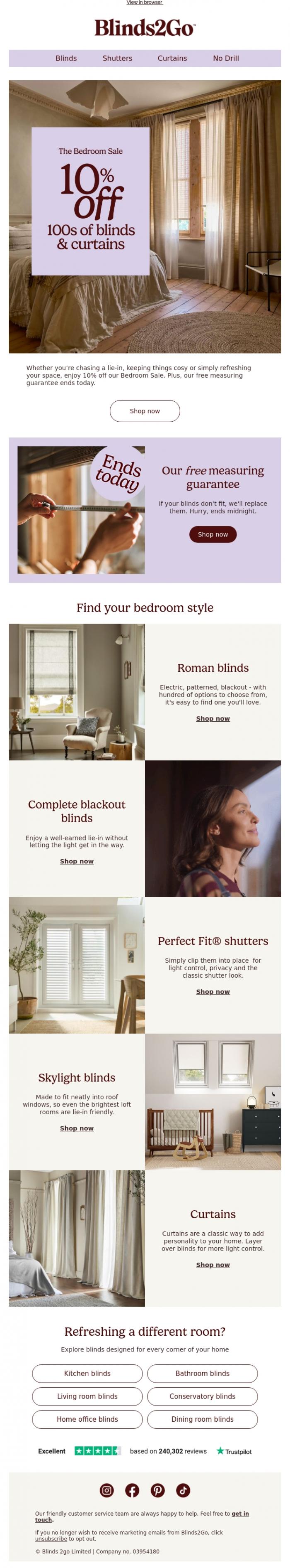 Email Design Inspiration from Blinds 2go Promotions Team, Worried about measuring? We've got you